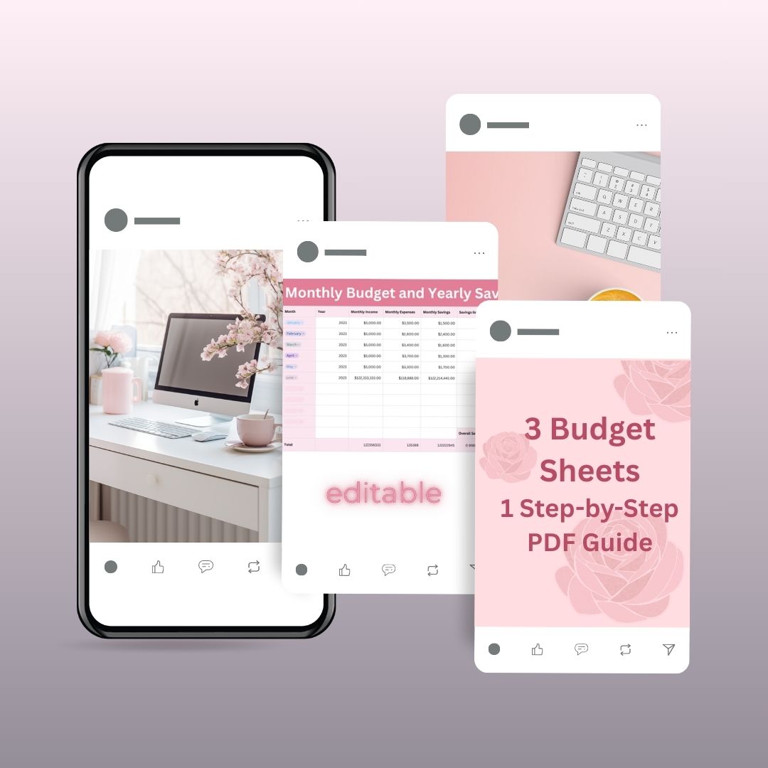 Cute Budget & Savings Tracker for Girls | Aesthetic Spreadsheet