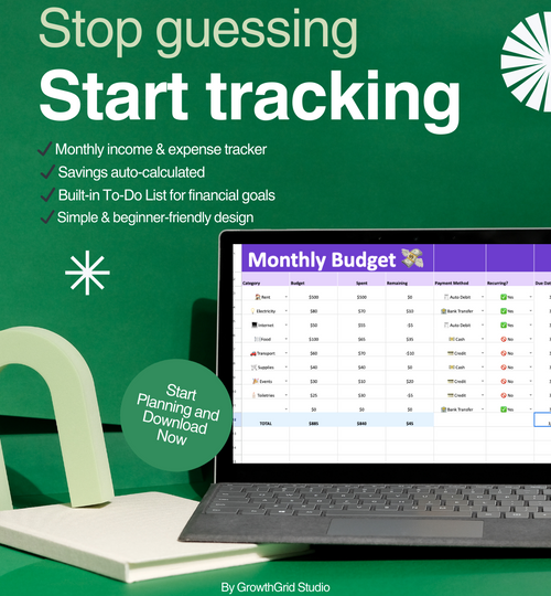 monthly budget mockup 